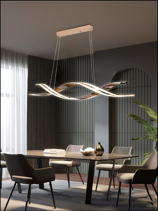 Curves of Life (Gold) Hanging Chandelier